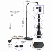 Лампа UV напольная для наращивания ресниц Platinum Ultra 5 W черная, фото 5