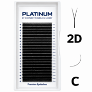 Ресницы-пучки Platinum U-Shape черные 20 линий 2D Mix C 0.07 7-13 мм, фото 1