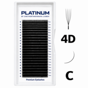 Ресницы-пучки Platinum U-Shape черные 20 линий 4D Mix C 0.07 7-13 мм, фото 1