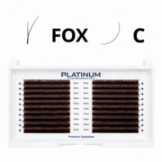 Ресницы-пучки Platinum Fox темно-коричневые 20 линий Mix C 0.07 8-13 мм, фото 1