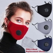 Багаторазова захисна маска із клапаном, змінний вкладиш (1 шт), чорна, фото 3